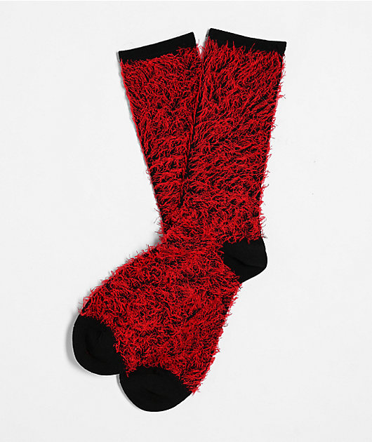 Vitriol Shag Black & Red Crew Socks