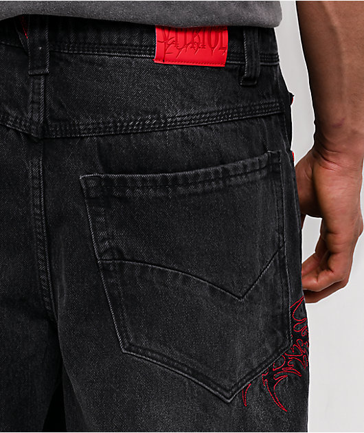 Vitriol Siphon Black Wash Ultra Wide Shorts