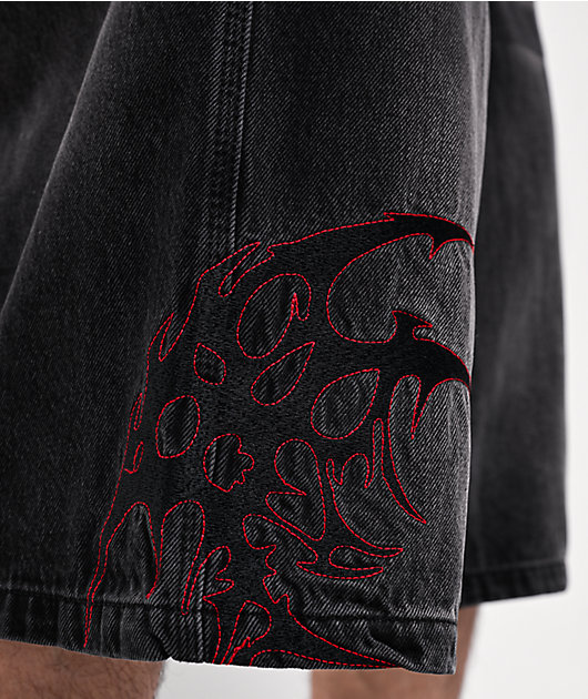 Vitriol Siphon Black Wash Ultra Wide Shorts