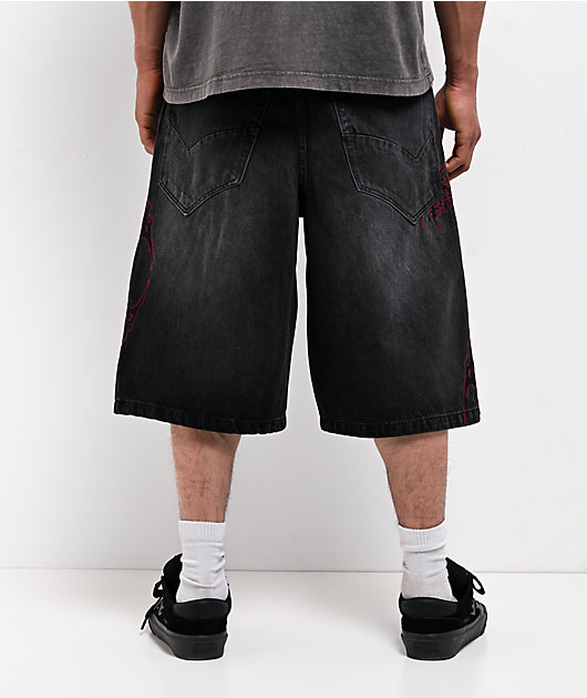 Vitriol Siphon Black Wash Ultra Wide Shorts | Zumiez