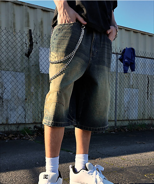Vitriol Siphon Blue Wash Ultra Wide Denim Shorts video