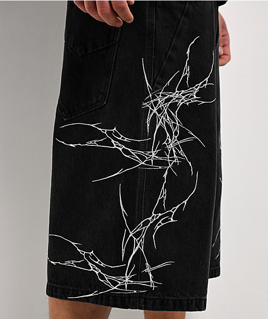 Vitriol Siphon Descend Black Ultra Loose Denim Shorts