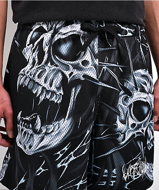 Vitriol Skull Black Mesh Shorts | Zumiez