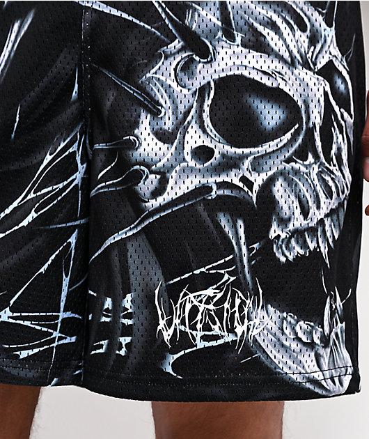 Vitriol Skull Black Mesh Shorts