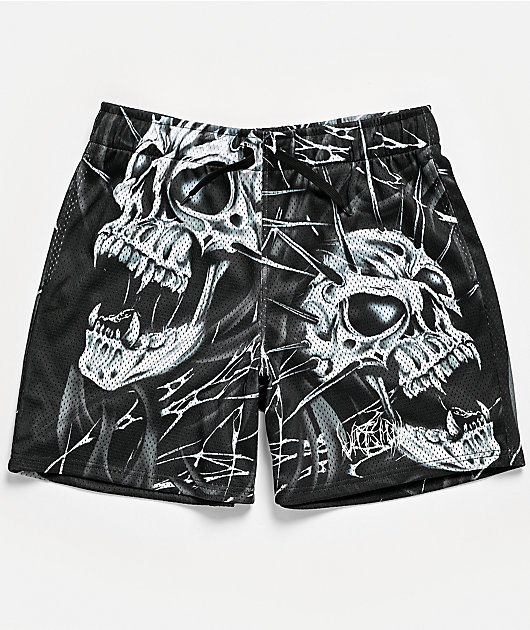 Vitriol Skull Black Mesh Shorts | Zumiez