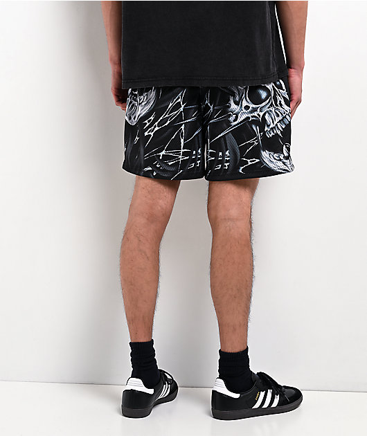 Vitriol Skull Black Mesh Shorts | Zumiez