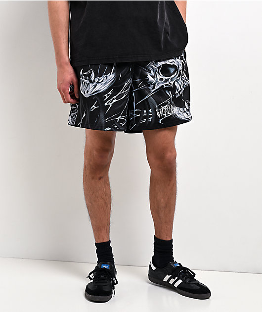 Vitriol Skull Black Mesh Shorts | Zumiez