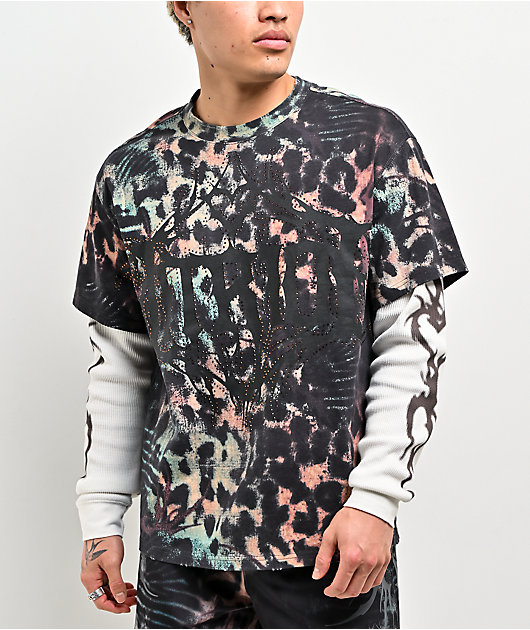 Vitriol Spawn Leopard 2fer Black & White Long Sleeve T-Shirt