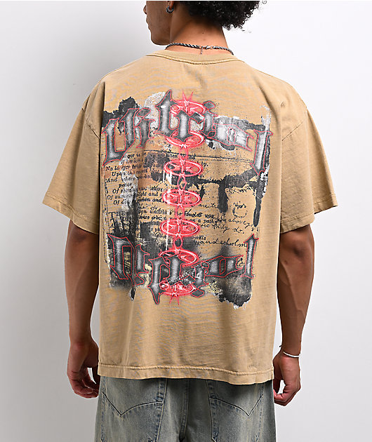 Vitriol Stain Sand Brown Wash T-Shirt