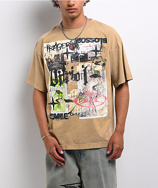 Vitriol Stain Sand Brown Wash T-Shirt