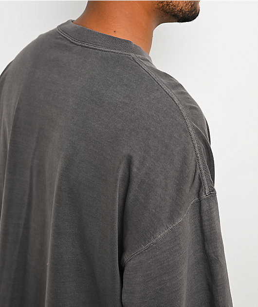 Vitriol Stake To The Heart Grey Wash Boxy Crop T-Shirt