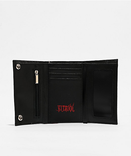 Vitriol Studded Cross Black Chain Wallet