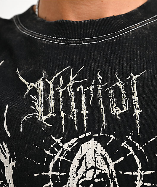 Vitriol Summoned Black Wash & White 2fer Long Sleeve T-Shirt