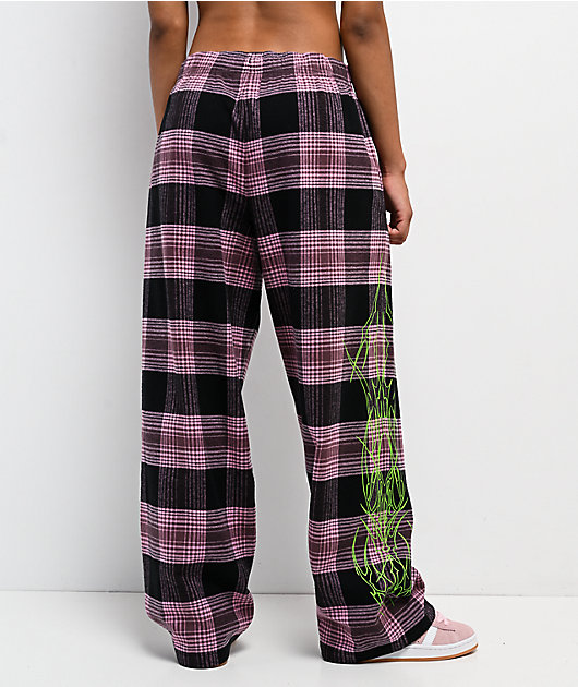 Vitriol Summoned Pink & Black Plaid Lounge Pants