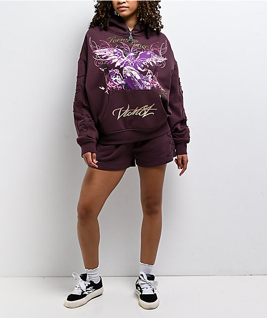 Vitriol Tessa Huckleberry Purple Sweat Shorts