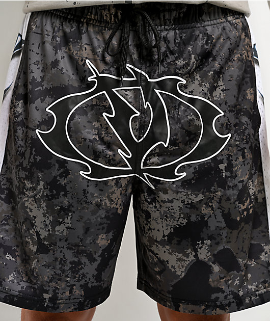 Vitriol Thorn Black & White Mesh Shorts