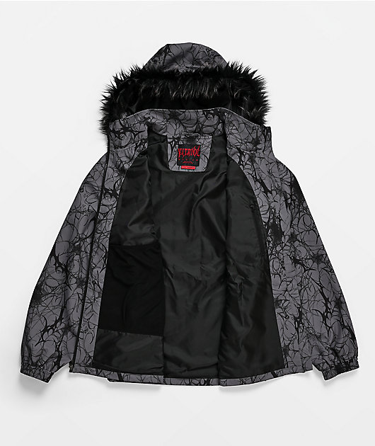 Vitriol Thorn Fur Trim Grey 10K Snowboard Jacket 2027