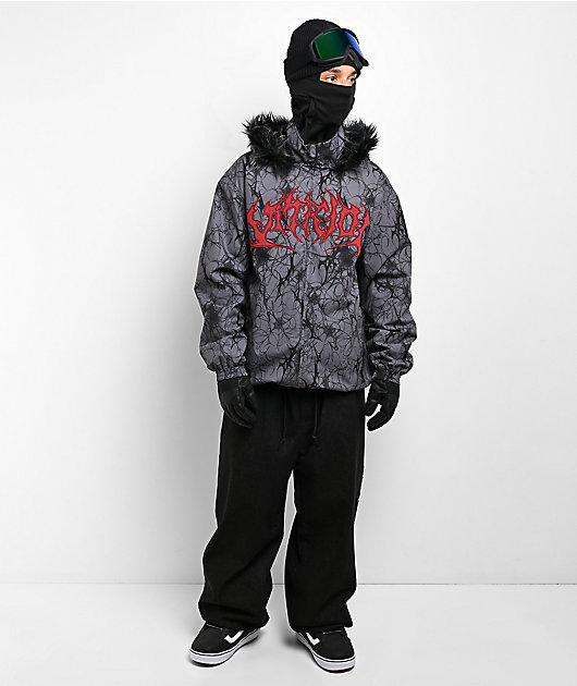 Vitriol Thorn Fur Trim Grey 10K Snowboard Jacket 2027