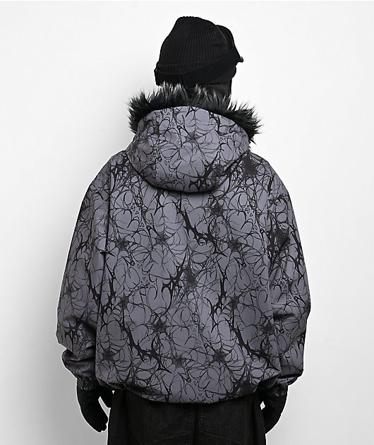 Vitriol Thorn Fur Trim Grey 10K Snowboard Jacket 2027