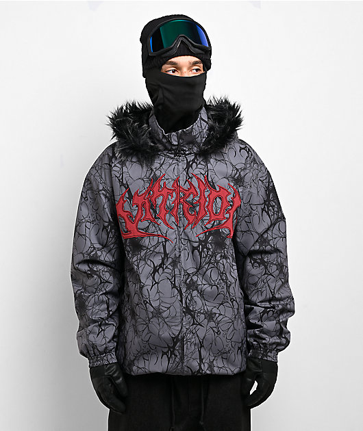 Vitriol Thorn Fur Trim Grey 10K Snowboard Jacket 2027