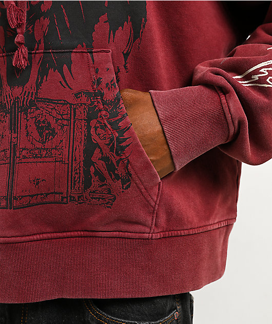 Vitriol Thunder Brown Wash Crop Zip Hoodie
