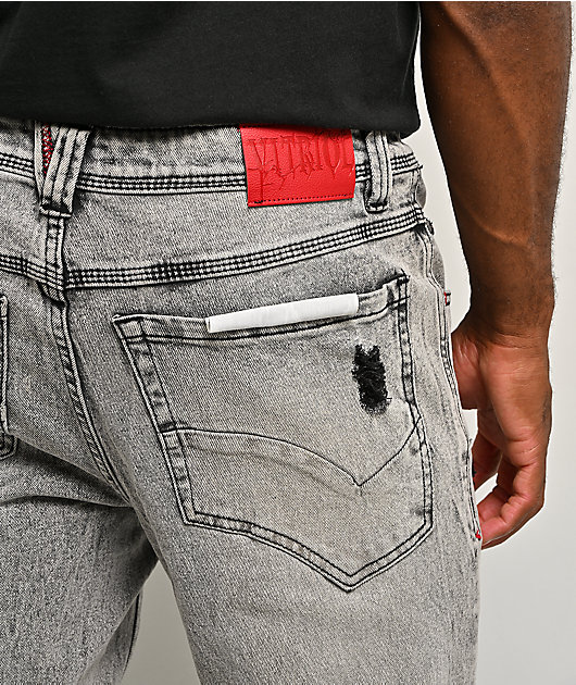 Vitriol Trench Grey Wash Skinny Flare Jeans