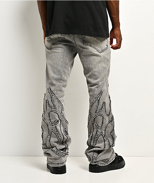 Vitriol Trench Grey Wash Skinny Flare Jeans