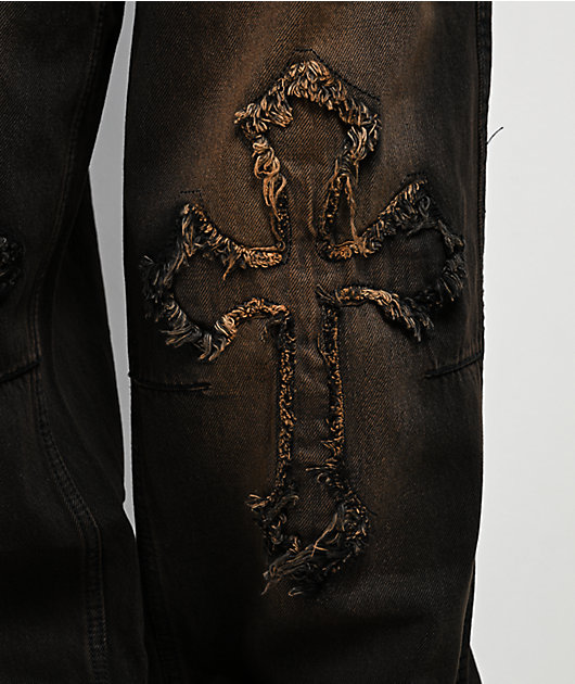 Vitriol Verona Goth Black Wash Low Rise Jeans