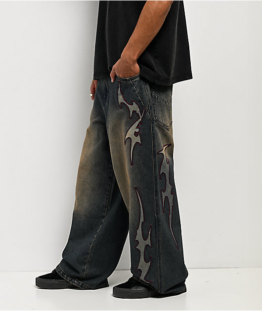 Vitriol Void Bite Blue Wash Ultra Wide Jeans