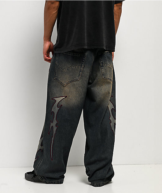 Vitriol Void Bite Blue Wash Ultra Wide Jeans
