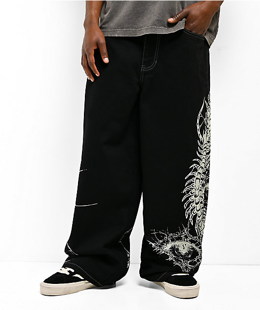 Vitriol Void Creep Black Wide Leg Jeans