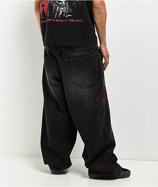 Vitriol Void Shadows Ultra Wide Black Wash Denim Jeans