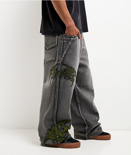 Vitriol Void Infect Grey Wash Ultra Wide Jeans