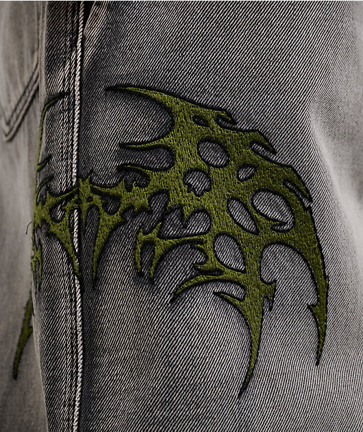 Vitriol Void Infect Grey Wash Ultra Wide Jeans