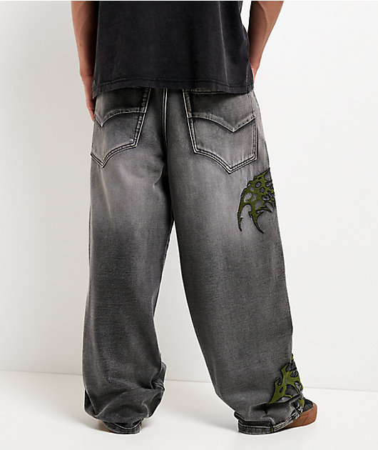 Vitriol Void Infect Grey Wash Ultra Wide Jeans