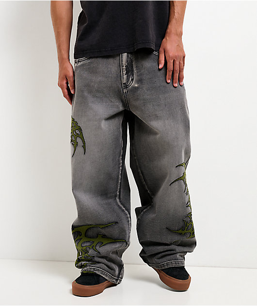 Vitriol Void Infect Grey Wash Ultra Wide Jeans