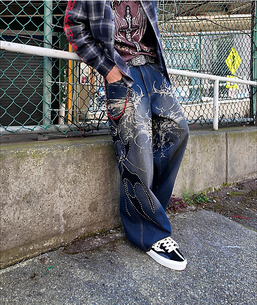 Vitriol Void Repent Dark Blue Wash Wide Leg Jeans video