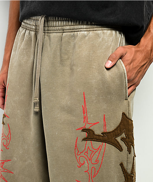 Vitriol Void Shroud Beige Fleece Sweatpants