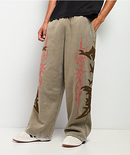 Vitriol Void Shroud Beige Fleece Sweatpants