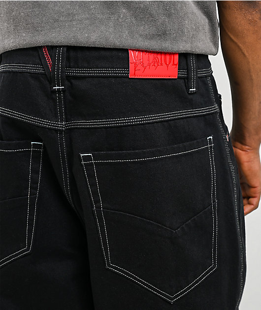 Vitriol Void Skull Black Ultra Wide Jeans
