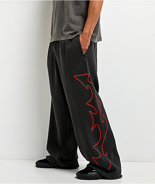 Vitriol Void Stud Black Wash Baggy Sweatpants