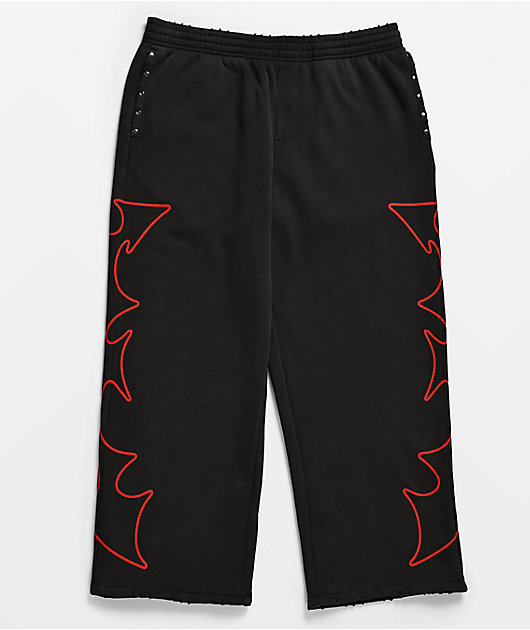 Vitriol Void Stud Black Wash Baggy Sweatpants