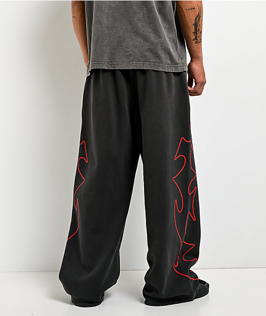 Vitriol Void Stud Black Wash Baggy Sweatpants