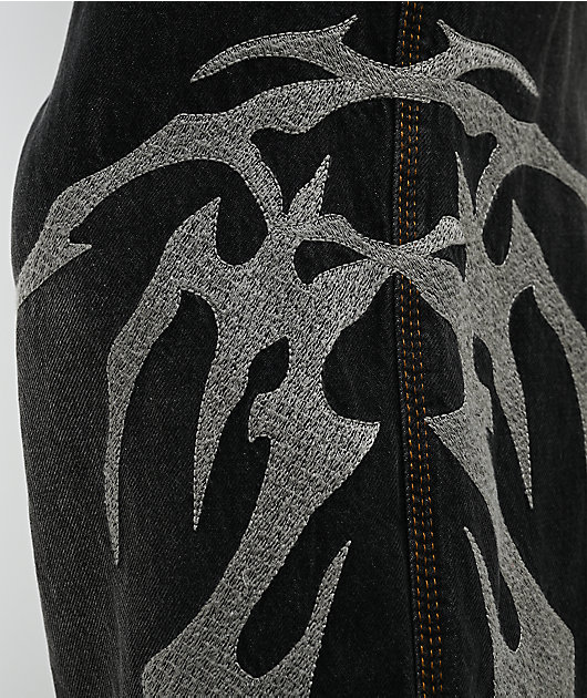 Vitriol Void Vein Black Wash Ultra Wide Jeans