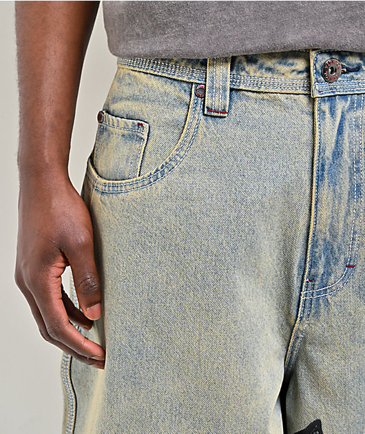 Vitriol Void Wrecked Light Blue Wash Ultra Wide Jeans