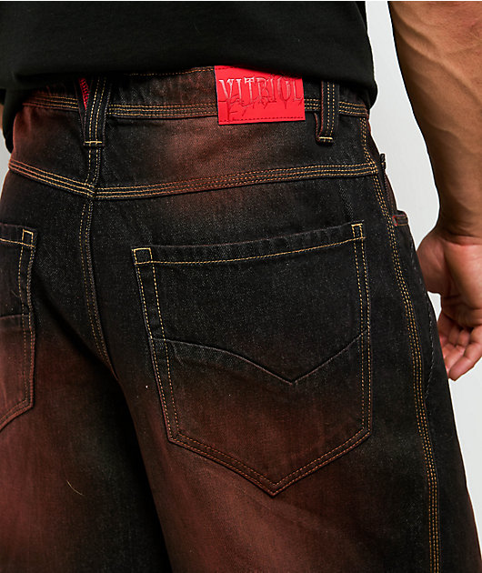 Vitriol Voided Color Black Wash Ultra Wide Jeans