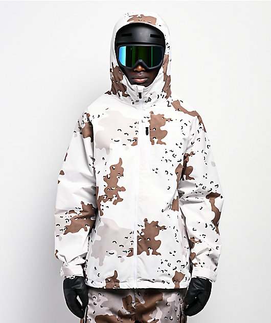 Volcom 2836 White Camo 20K Insulated Snowboard Jacket | Zumiez