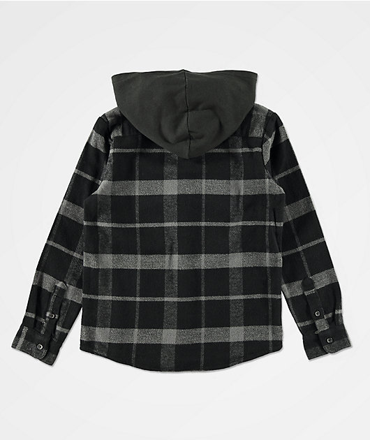 boys hooded flannel shirt