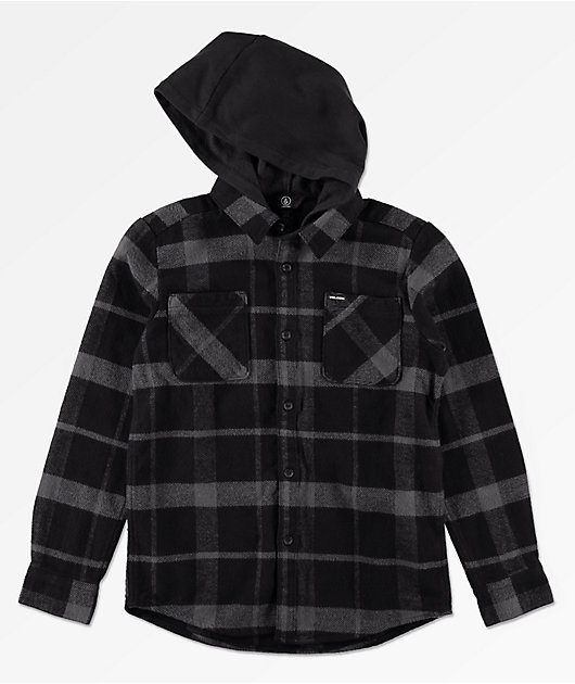 boys hooded flannel shirt