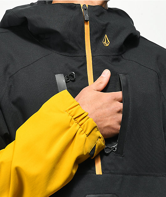 Volcom Brighton Gold & Black 15K Anorak Snowboard Jacket | Zumiez